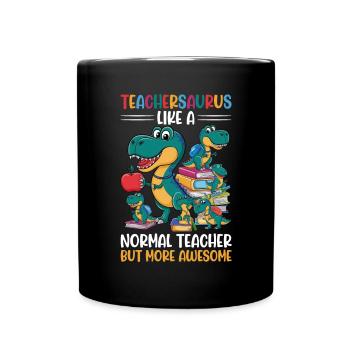 Teachersaurus Rex Dinosaure Professeur Professeur - Mug uni - noir - Devant
