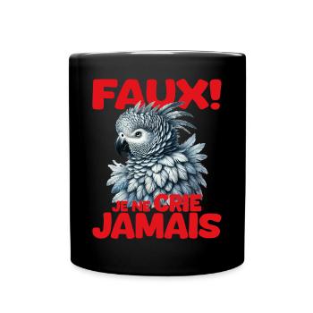 Gabun Grau, Papagei Humor T-Shirt - Tasse einfarbig - Schwarz - Vorne