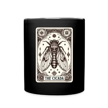 Entstehung der Zikaden-Tarotkarte - Tasse einfarbig - Schwarz - Vorne