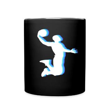 Basketball Tshirt B-Ball Dunking Rebound Player - Full Colour Mug - black - Front