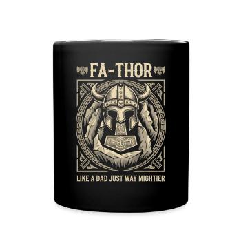 FA-THOR Comme un papa juste bien plus puissant Viking - Mug uni - noir - Devant