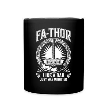 FA-THOR Comme un papa juste bien plus puissant Viking - Mug uni - noir - Devant