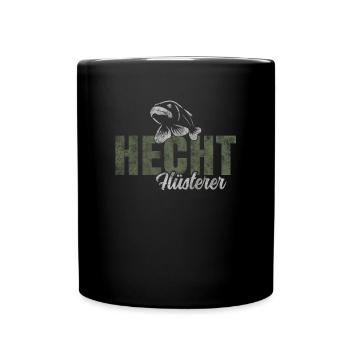 Hecht Angeln - Tasse einfarbig - Schwarz - Vorne