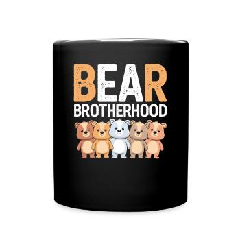 Bären Gruppen Design Bären Brotherhood - Tasse einfarbig - Schwarz - Vorne