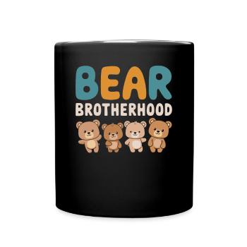 Bären Gruppen Design Bären Brotherhood - Tasse einfarbig - Schwarz - Vorne