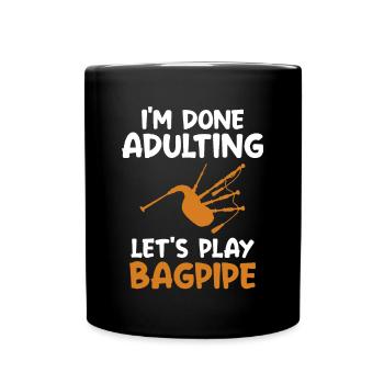 Fini Adulte Jouons à la cornemuse Blowpipe Player - Mug uni - noir - Devant
