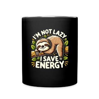 Conception paresseux - Je ne suis pas paresseux, j’économise de l’énergie - Mug uni - noir - Devant