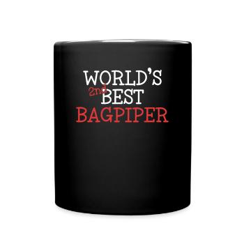 World's Second Best Bagpiper Blowpipe Player - Full Colour Mug - black - Front