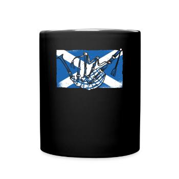 Dudelsackspieler Schottland Flagge Great Highland Blasrohr - Tasse einfarbig - Schwarz - Vorne