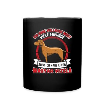 Magyar Vizsla is my friend pointing dog - Full Colour Mug - black - Front