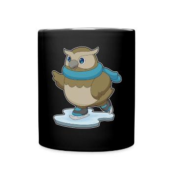 Owl patins à glace - Mug uni - noir - Devant