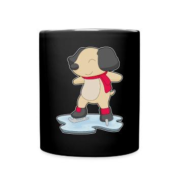 Dog Ice Skating Skates - Full Colour Mug - black - Front
