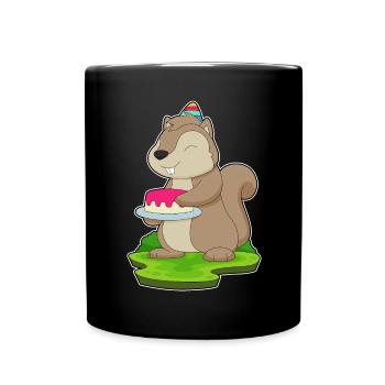 Gâteau d’anniversaire écureuil - Mug uni - noir - Devant