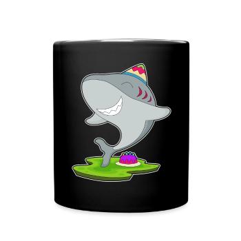 Gâteau d’anniversaire requin - Mug uni - noir - Devant