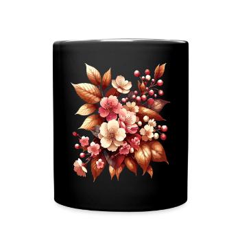 Boho Bouquet Autumn Blossom Magic - Full Colour Mug - black - Front