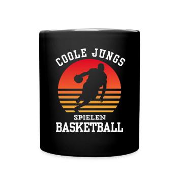 Basketball Tshirt B-Ball Dunking Rebound Player - Full Colour Mug - black - Front