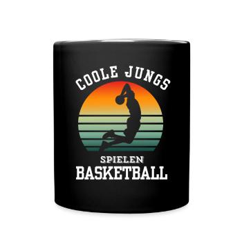 Basketball Tshirt B-Ball Dunking Rebound Player - Full Colour Mug - black - Front