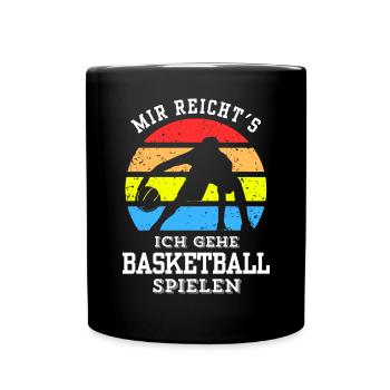 Basketball Tshirt B-Ball Dunking Rebound Player - Full Colour Mug - black - Front