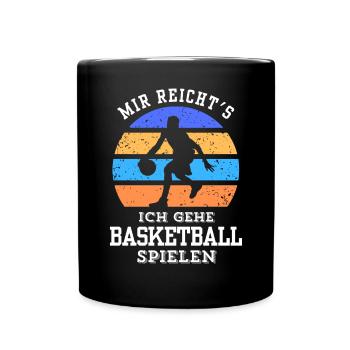 Basketball Tshirt B-Ball Dunking Rebound Player - Full Colour Mug - black - Front