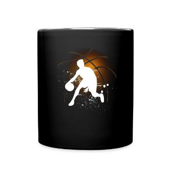 Basketball Tshirt B-Ball Dunking Rebound Player - Full Colour Mug - black - Front