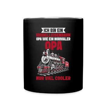 Railway Model Railway Steam Locomotive Trains - Full Colour Mug - black - Front