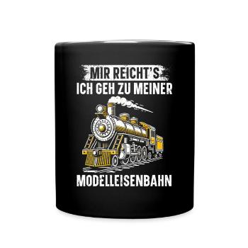 Trains de locomotives à vapeur de chemin de fer miniature - Mug uni - noir - Devant