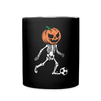 Skeleton Soccer Player - Sports Vibe Halloween - Full Colour Mug - black - Front