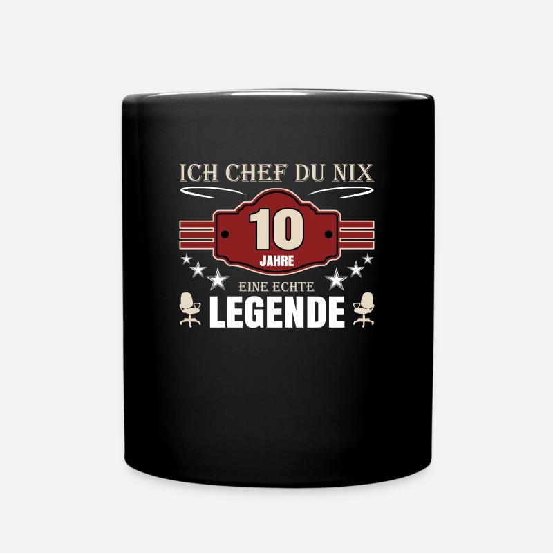 10 Jahre Jubiläum Chef - Tasse einfarbig - Schwarz