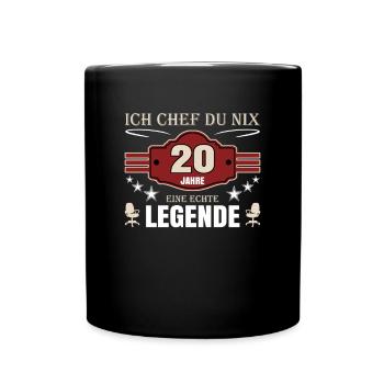 20 Jahre Jubiläum Chef - Tasse einfarbig - Schwarz - Vorne