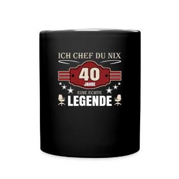 40 Jahre Jubiläum Chef - Tasse einfarbig - Schwarz - Vorne
