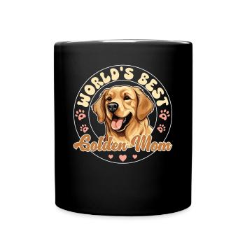 Golden Retriver Groovy Golden Mom - Mug uni - noir - Devant