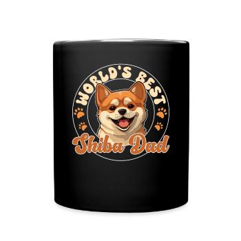 Shiba Inu Groovy Shiba Dad - Full Colour Mug - black - Front