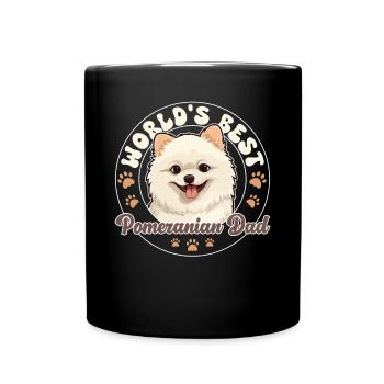 Zwergspitz Groovy Zwergspitz Dad - Tasse einfarbig - Schwarz - Vorne