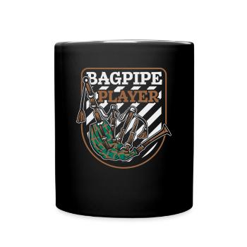 Dudelsackspieler Blasrohr Großer Highland-Spieler - Tasse einfarbig - Schwarz - Vorne