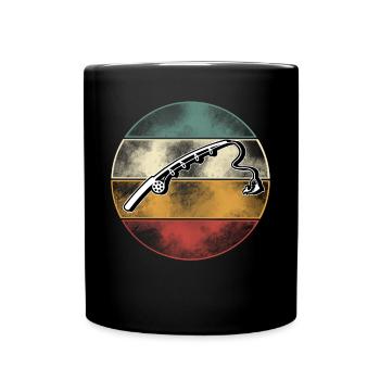 Angeln Angler Fischen - Tasse einfarbig - Schwarz - Vorne