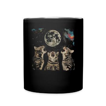 Chat américain à poil court Lune hurlante - Mug uni - noir - Devant