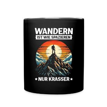 Berge Natur Bergsteigen Alpen Klettern Wandern - Tasse einfarbig - Schwarz - Vorne