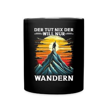 Berge Natur Bergsteigen Alpen Klettern Wandern - Tasse einfarbig - Schwarz - Vorne