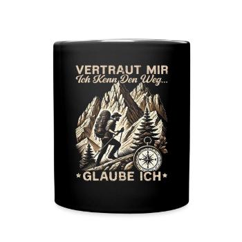 Berge Natur Bergsteigen Alpen Klettern Wandern - Tasse einfarbig - Schwarz - Vorne