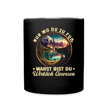 Berge Natur Bergsteigen Alpen Klettern Wandern - Tasse einfarbig - Schwarz - Vorne