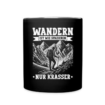 Berge Natur Bergsteigen Alpen Klettern Wandern - Tasse einfarbig - Schwarz - Vorne