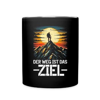 Berge Natur Bergsteigen Alpen Klettern Wandern - Tasse einfarbig - Schwarz - Vorne