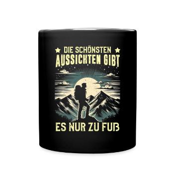 Berge Natur Bergsteigen Alpen Klettern Wandern - Tasse einfarbig - Schwarz - Vorne