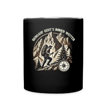 Berge Natur Bergsteigen Alpen Klettern Wandern - Tasse einfarbig - Schwarz - Vorne