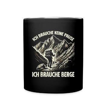Berge Natur Bergsteigen Alpen Klettern Wandern - Tasse einfarbig - Schwarz - Vorne