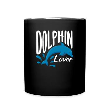 Dolphin Lover Jumping Water - Full Colour Mug - black - Front