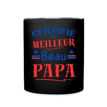 Certifié Meilleur Beau Papa - Mug uni - noir - Devant