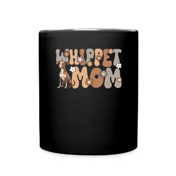 Whippet Groovy Whippet Mom - Full Colour Mug - black - Front