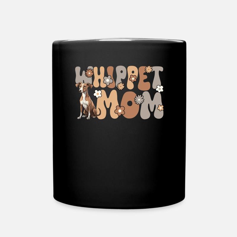 Whippet Groovy Whippet Mom - Mug uni - noir