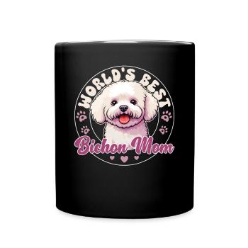 Bichon frisé Chien Bichon Maman - Mug uni - noir - Devant